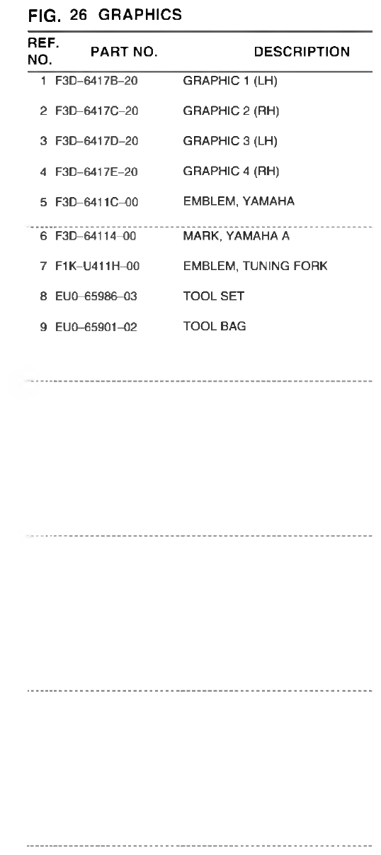 Yamaha VX700-S(F3D7_6DUD_6DU1 GRAPHICS parts diagram